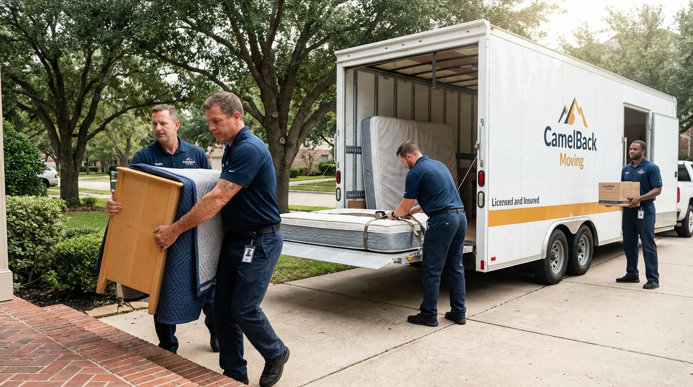 Crew loading residential truck for cross-state move from Owenton, KY