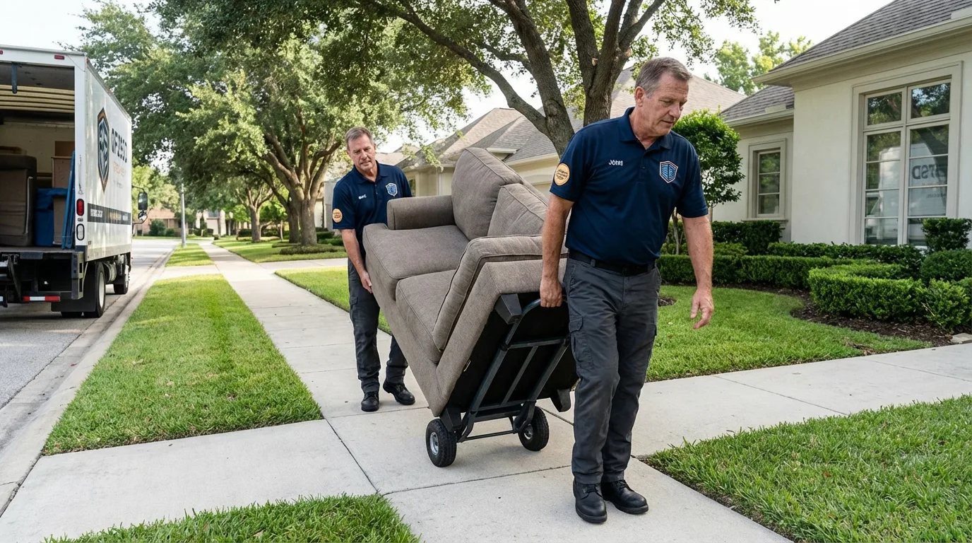 Local residential moving crew loading furniture in Owenton, KY